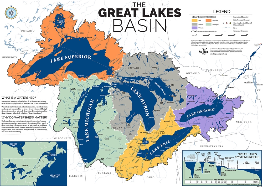 New Watershed Maps Reflect Michigan S Updated Legislative Boundaries   Great Lakes Basin Map 